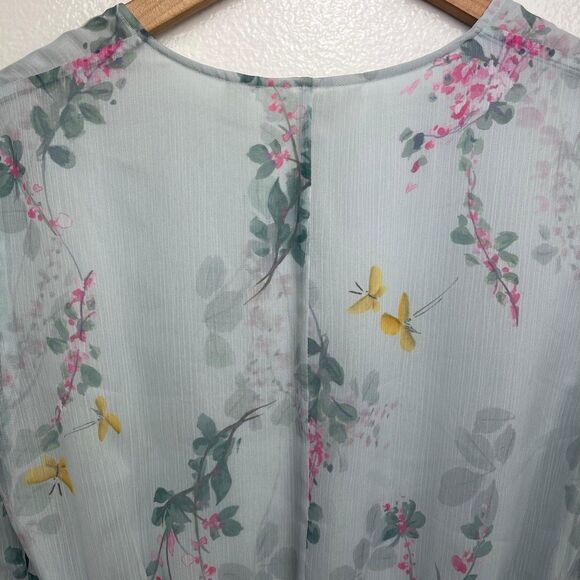 Ted Baker London Klara Sorbet Floral Ruffle Peplum Top Size 2 - Picture 10 of 14